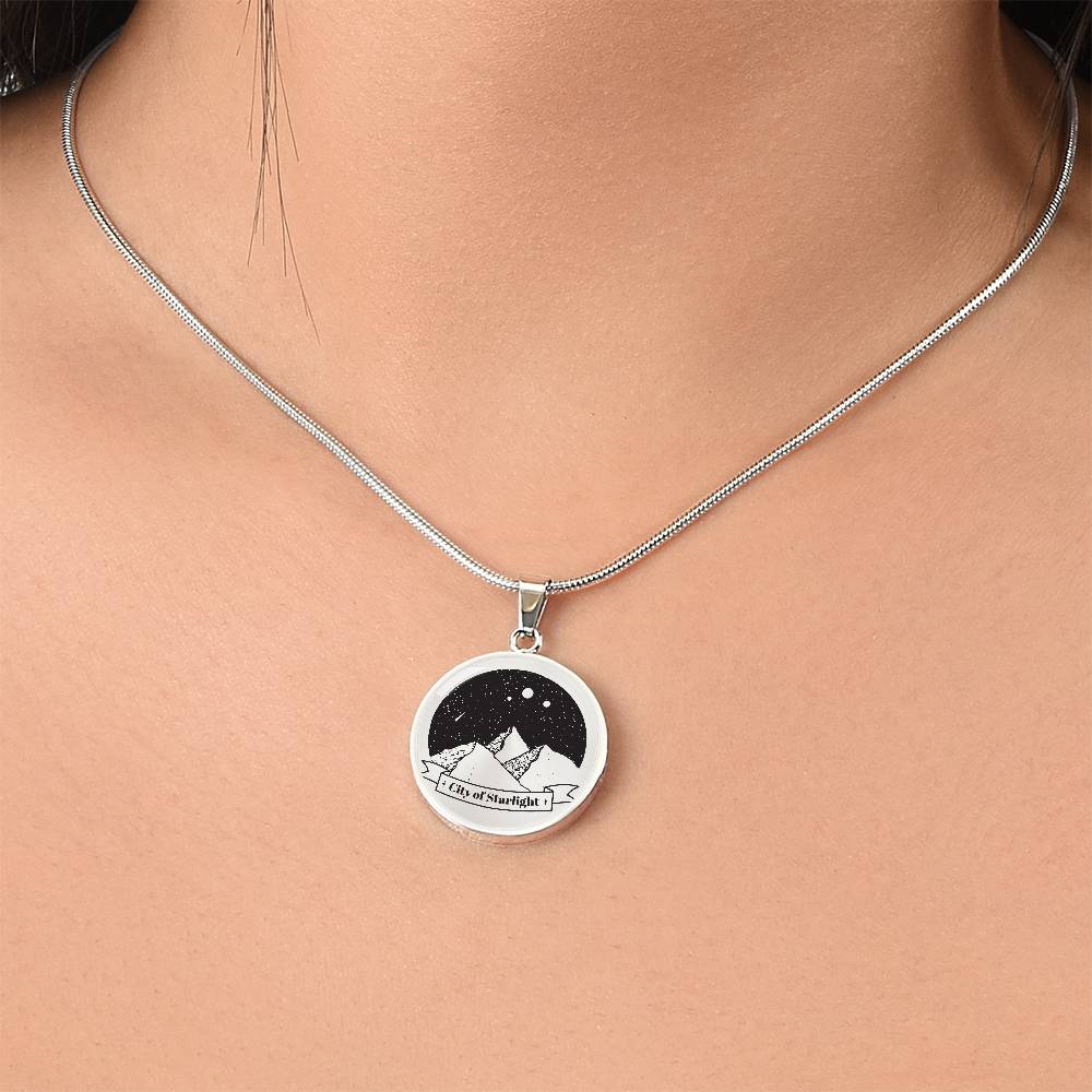 City of Starlight Graphic Circle Necklace Gift