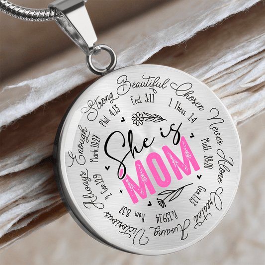 Personalized Bible verse Mom Graphic Necklace Gift