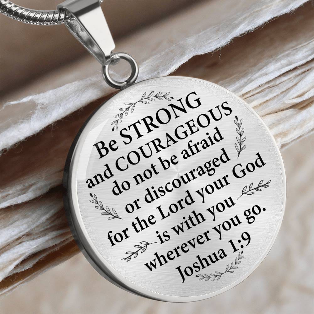 Engraved Be Strong Motivational Bible Graphic Necklace Gift For Her