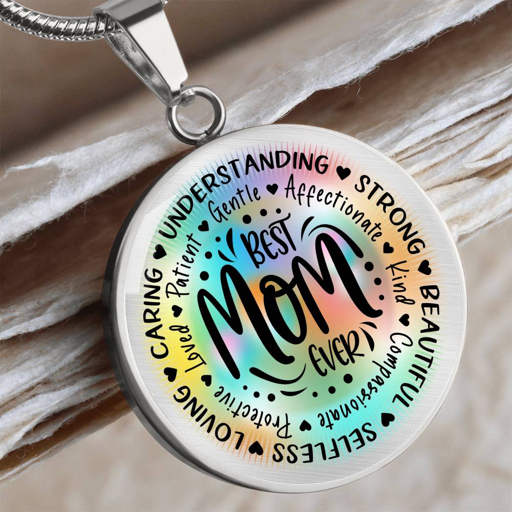 Best Mom Ever Engraved Graphic Necklace