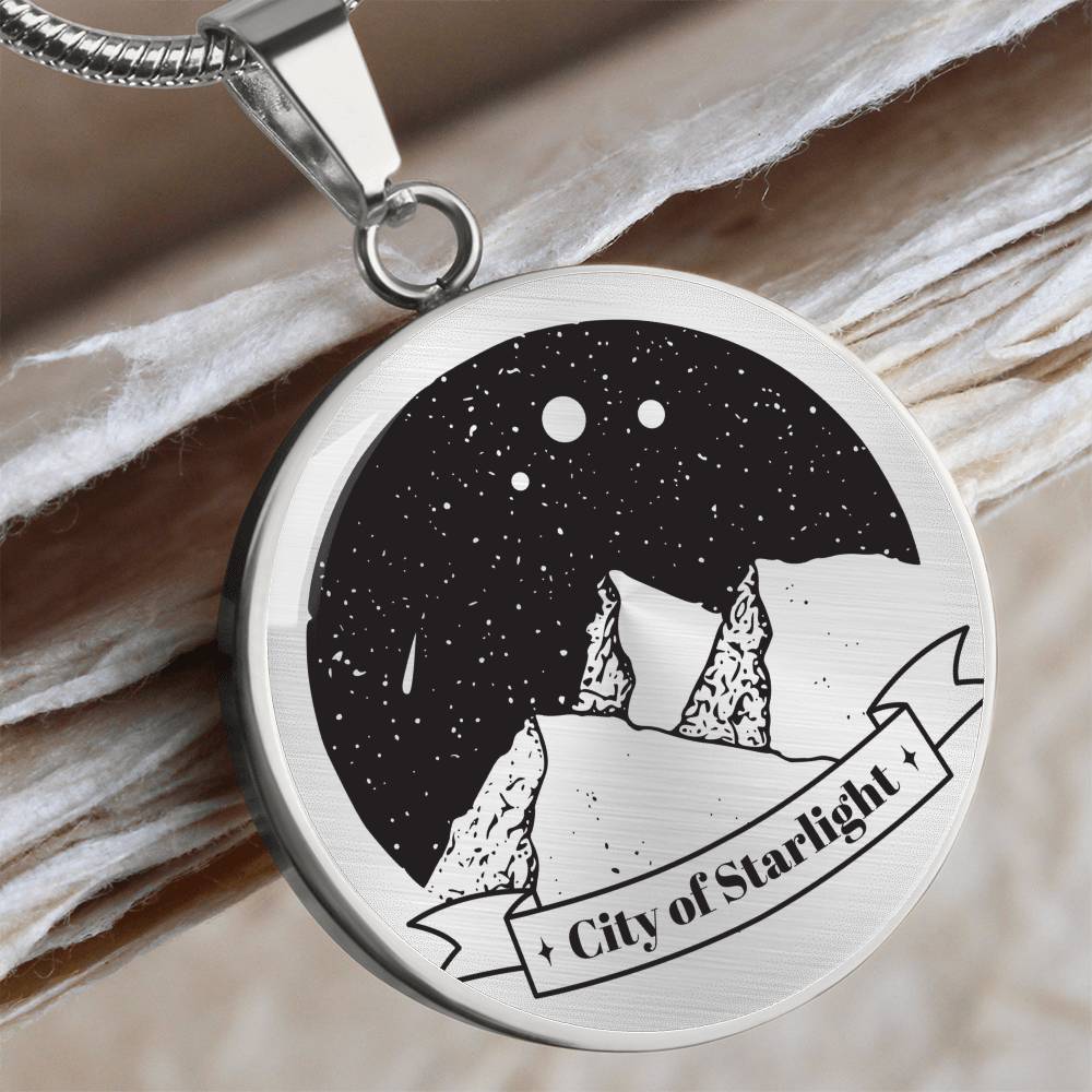 City of Starlight Graphic Circle Necklace Gift