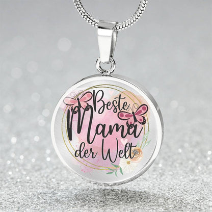 Best Mama Der Welt Engraved Graphic  Necklace Gift