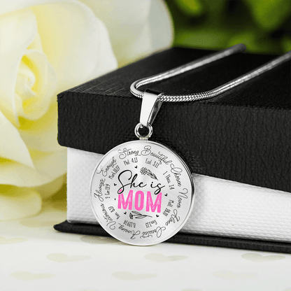 Personalized Bible verse Mom Graphic Necklace Gift