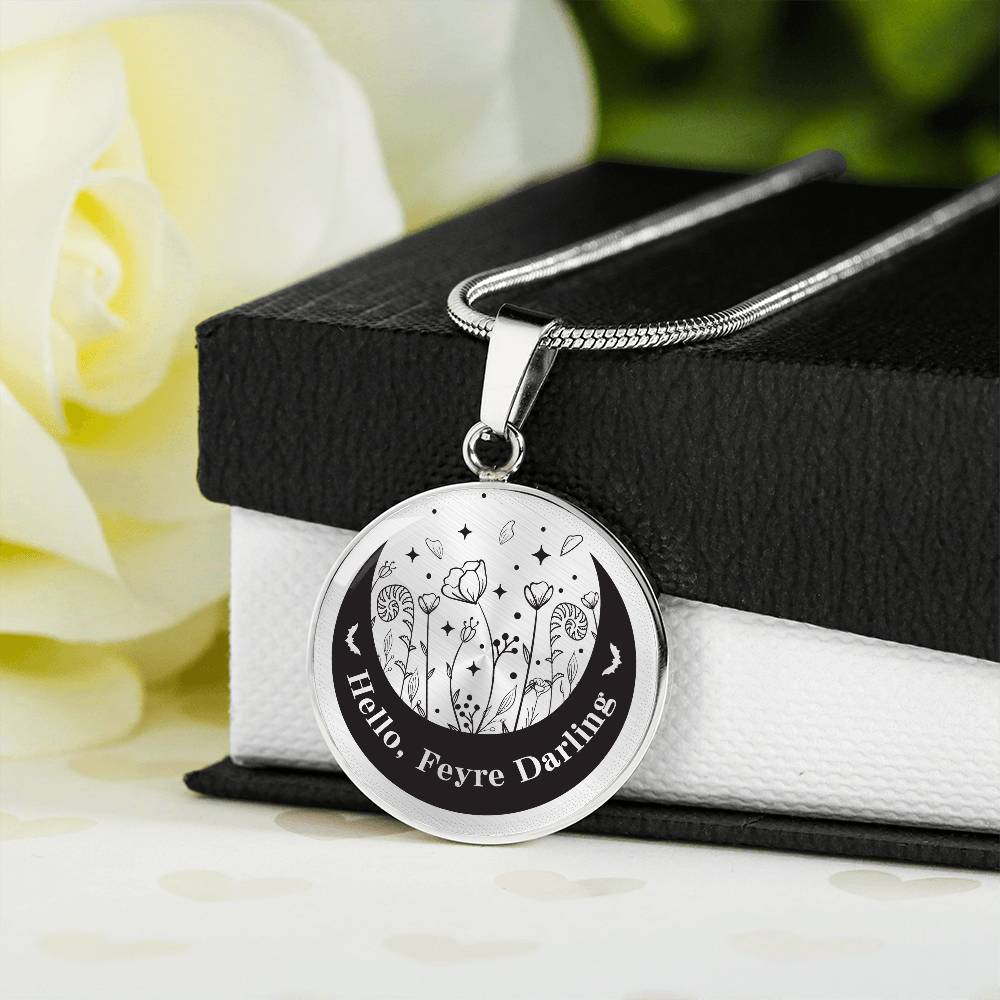 Hello Feyre Darling Acotar Graphic Circle Necklace Gift