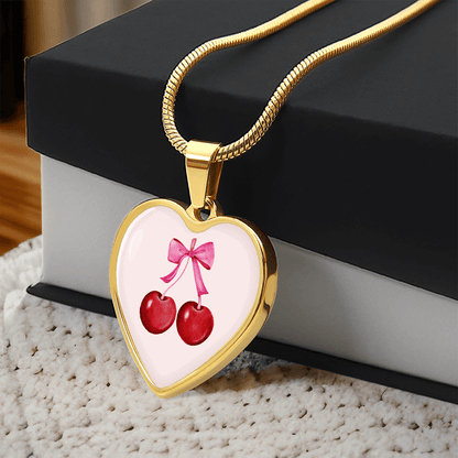 Personalized Cherry Graphic Necklace Gift