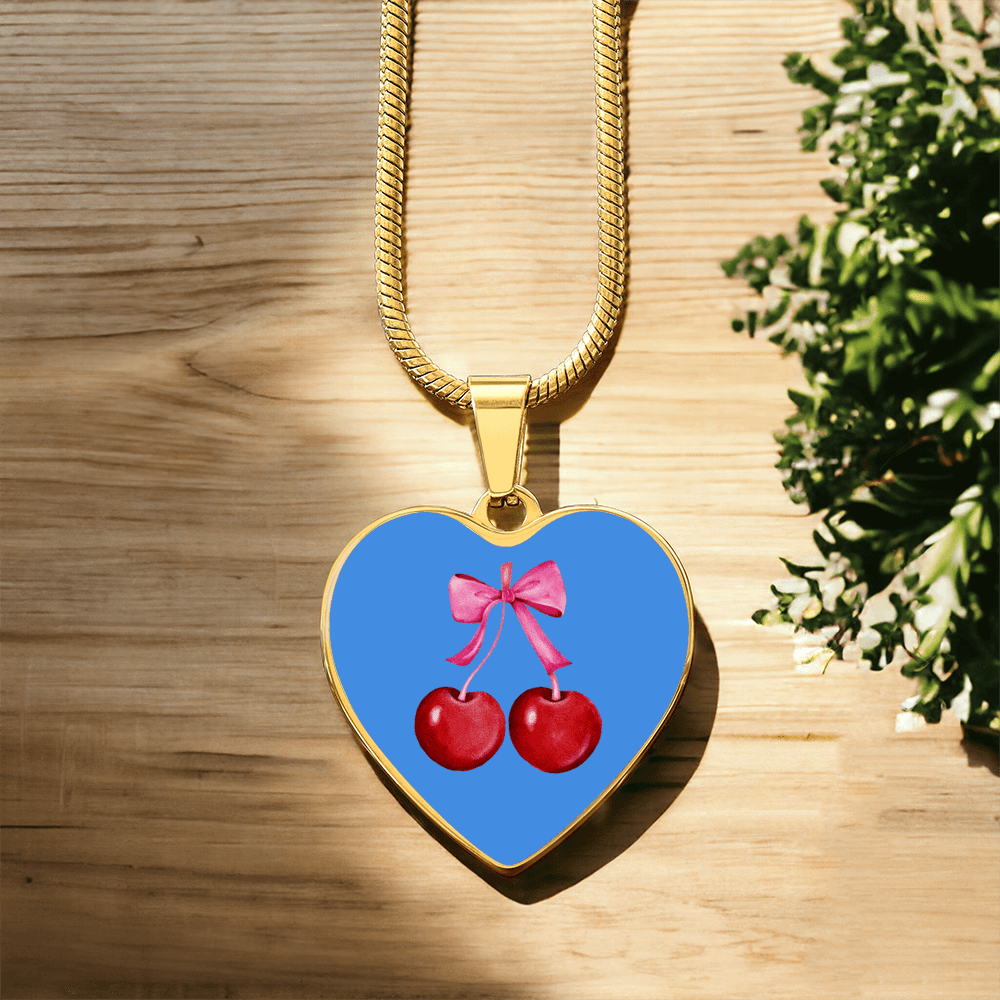 Engraved Cherry Graphic Necklace