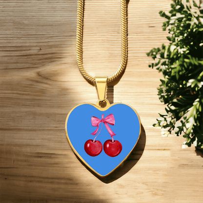 Engraved Cherry Graphic Necklace