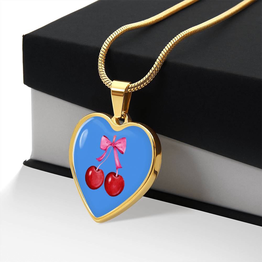 Engraved Cherry Graphic Necklace