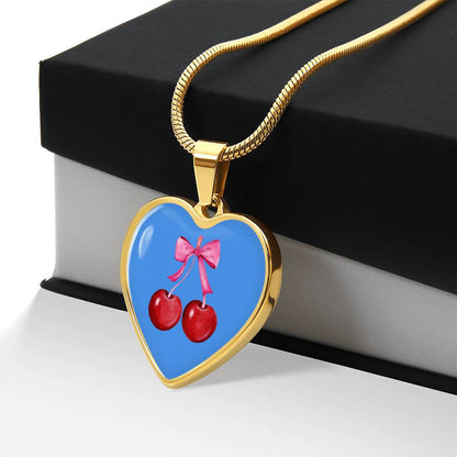 Engraved Cherry Graphic Necklace