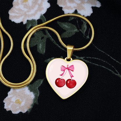 Personalized Cherry Graphic Necklace Gift