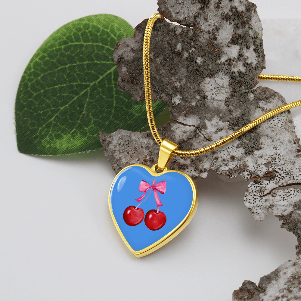 Engraved Cherry Graphic Necklace
