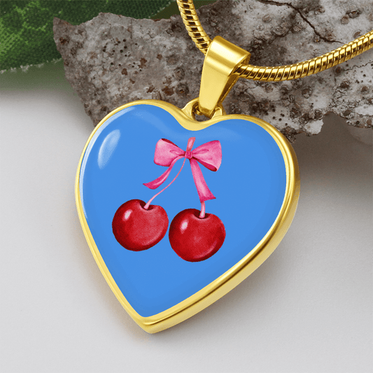 Engraved Cherry Graphic Necklace