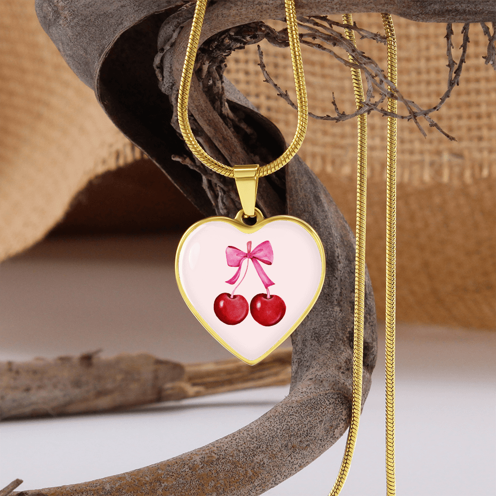 Personalized Cherry Graphic Necklace Gift