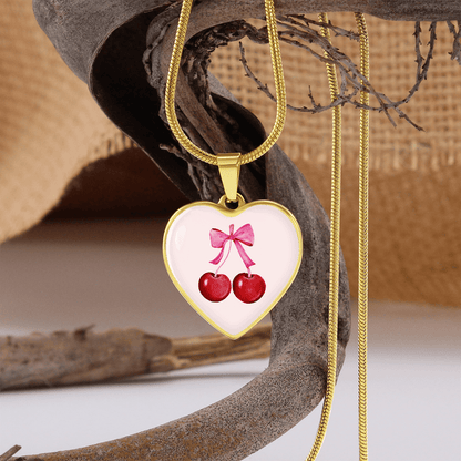 Personalized Cherry Graphic Necklace Gift