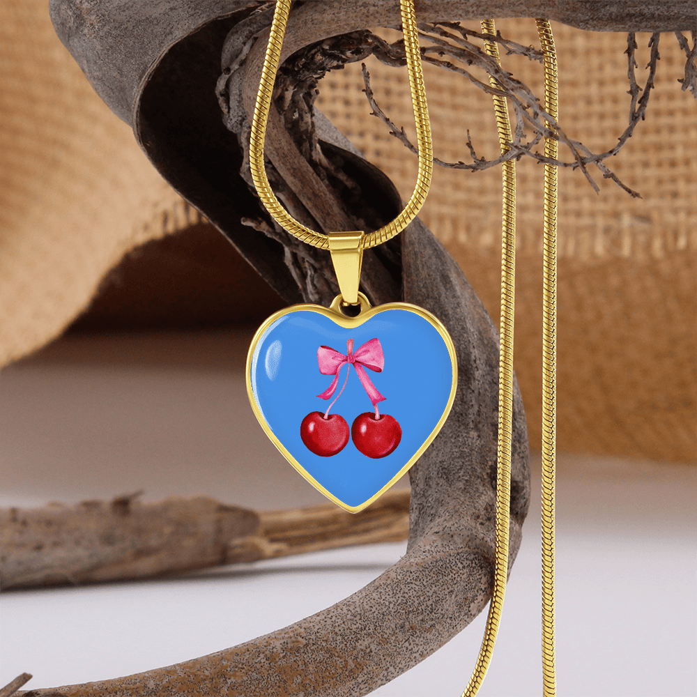 Engraved Cherry Graphic Necklace