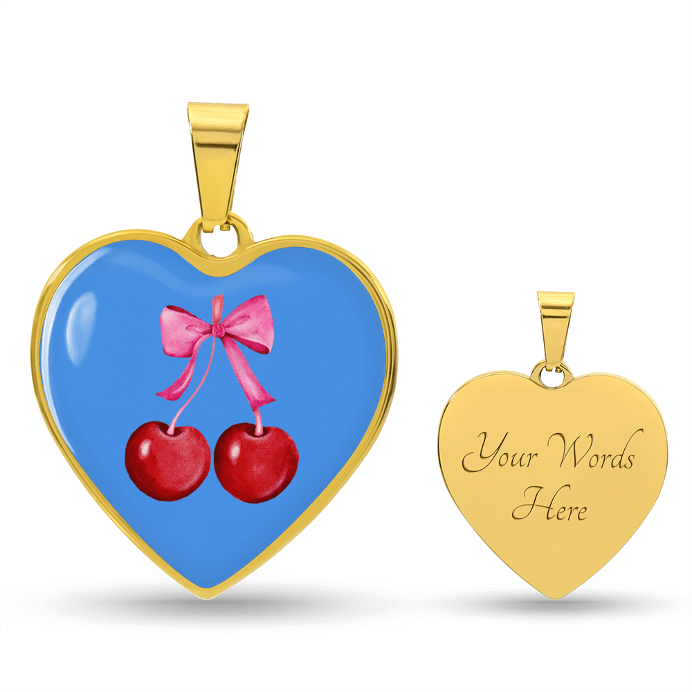 Engraved Cherry Graphic Necklace