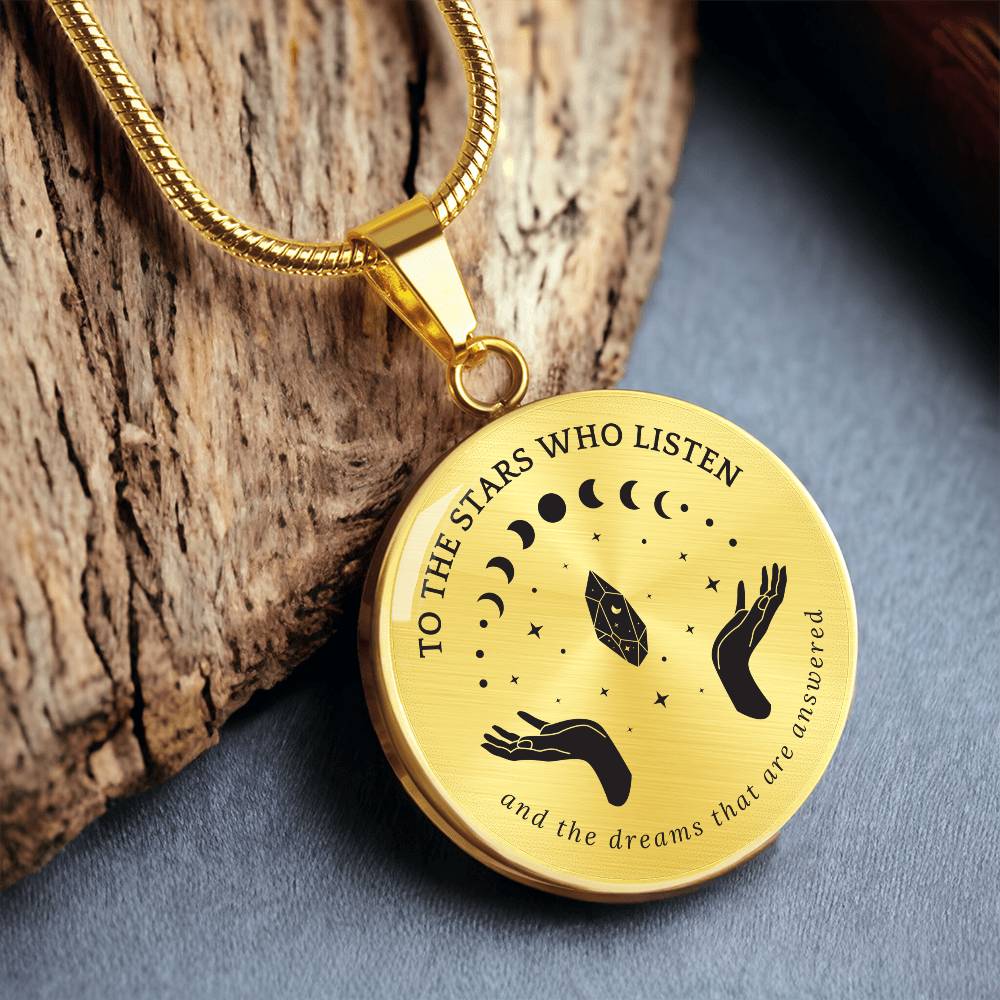 To the Stars Who Listen Acotar Graphic Circle Necklace Gift