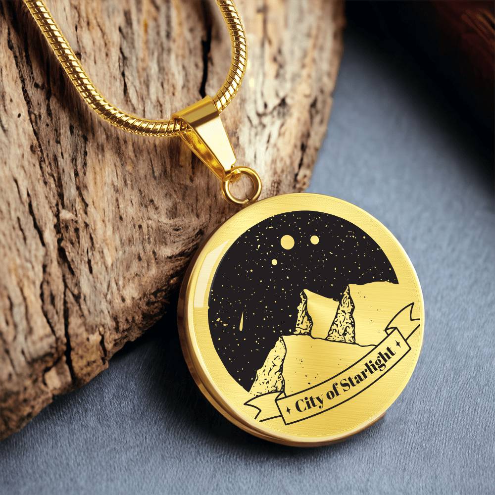 City of Starlight Graphic Circle Necklace Gift