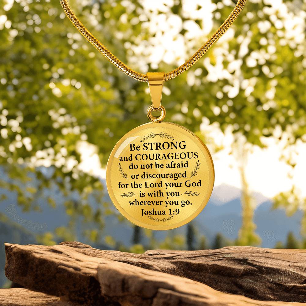 Engraved Be Strong Motivational Bible Graphic Necklace Gift For Her