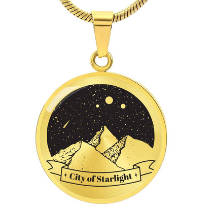 City of Starlight Graphic Circle Necklace Gift