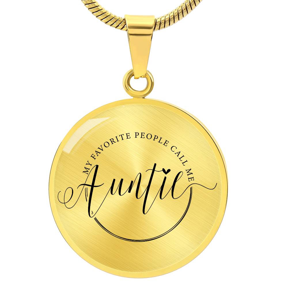 Auntie Engraved Graphic Necklace Gift