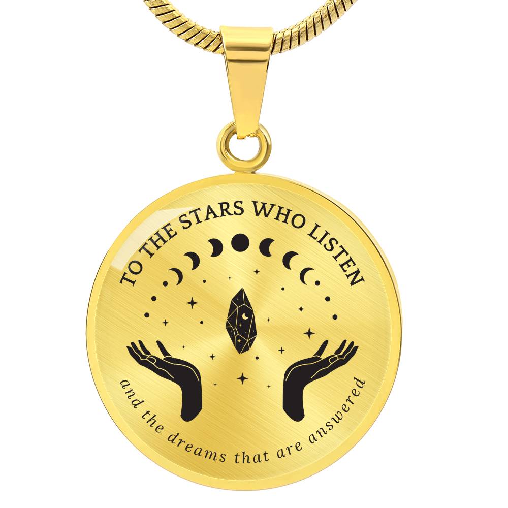 To the Stars Who Listen Acotar Graphic Circle Necklace Gift