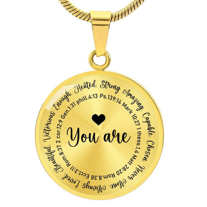 You Are Enough Engraved Graphic Necklace Gift