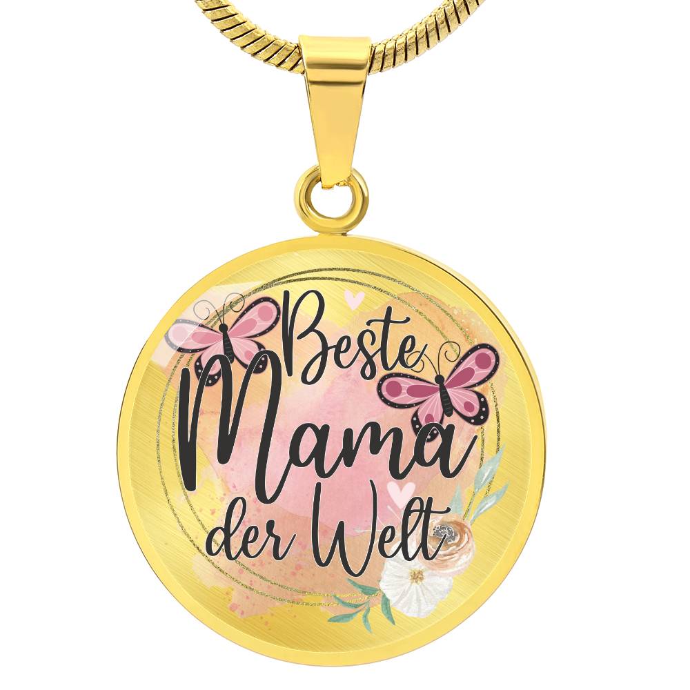 Best Mama Der Welt Engraved Graphic  Necklace Gift