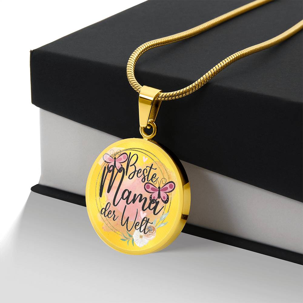 Best Mama Der Welt Engraved Graphic  Necklace Gift