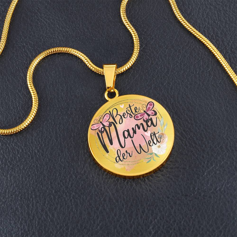 Best Mama Der Welt Engraved Graphic  Necklace Gift