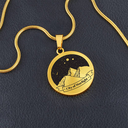 City of Starlight Graphic Circle Necklace Gift