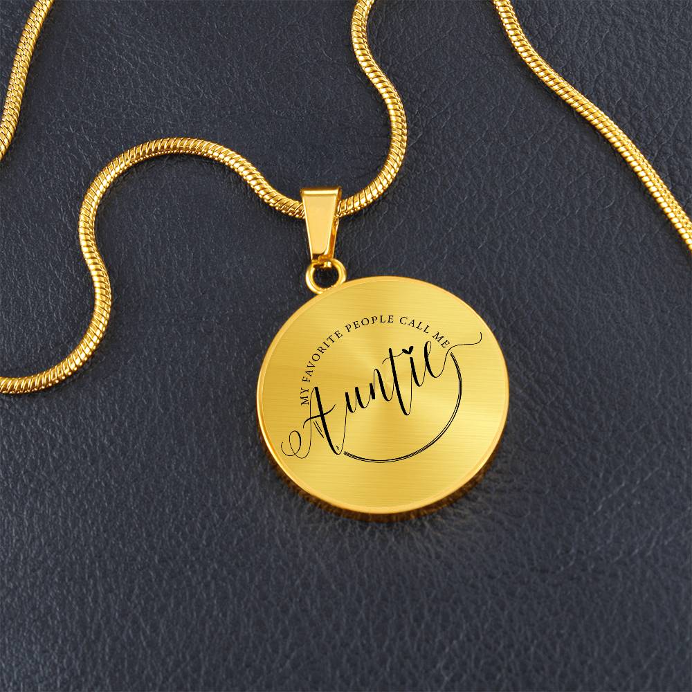 Auntie Engraved Graphic Necklace Gift