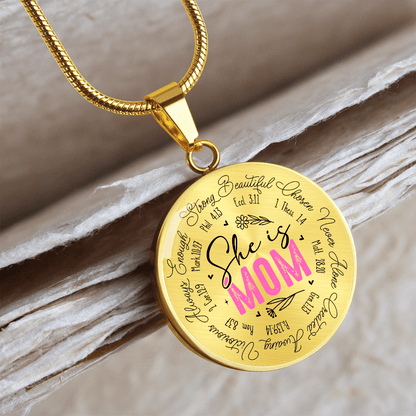 Personalized Bible verse Mom Graphic Necklace Gift