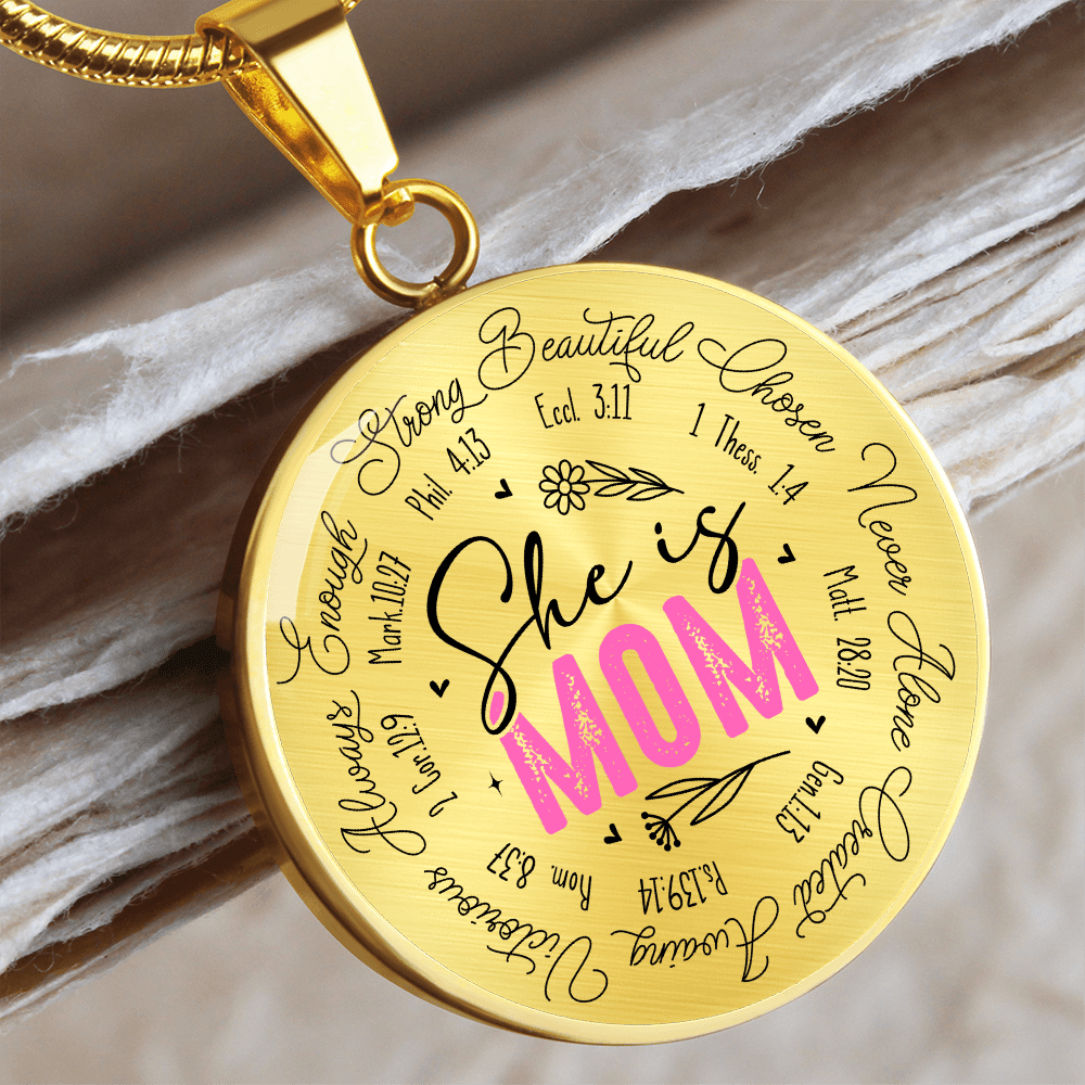 Personalized Bible verse Mom Graphic Necklace Gift