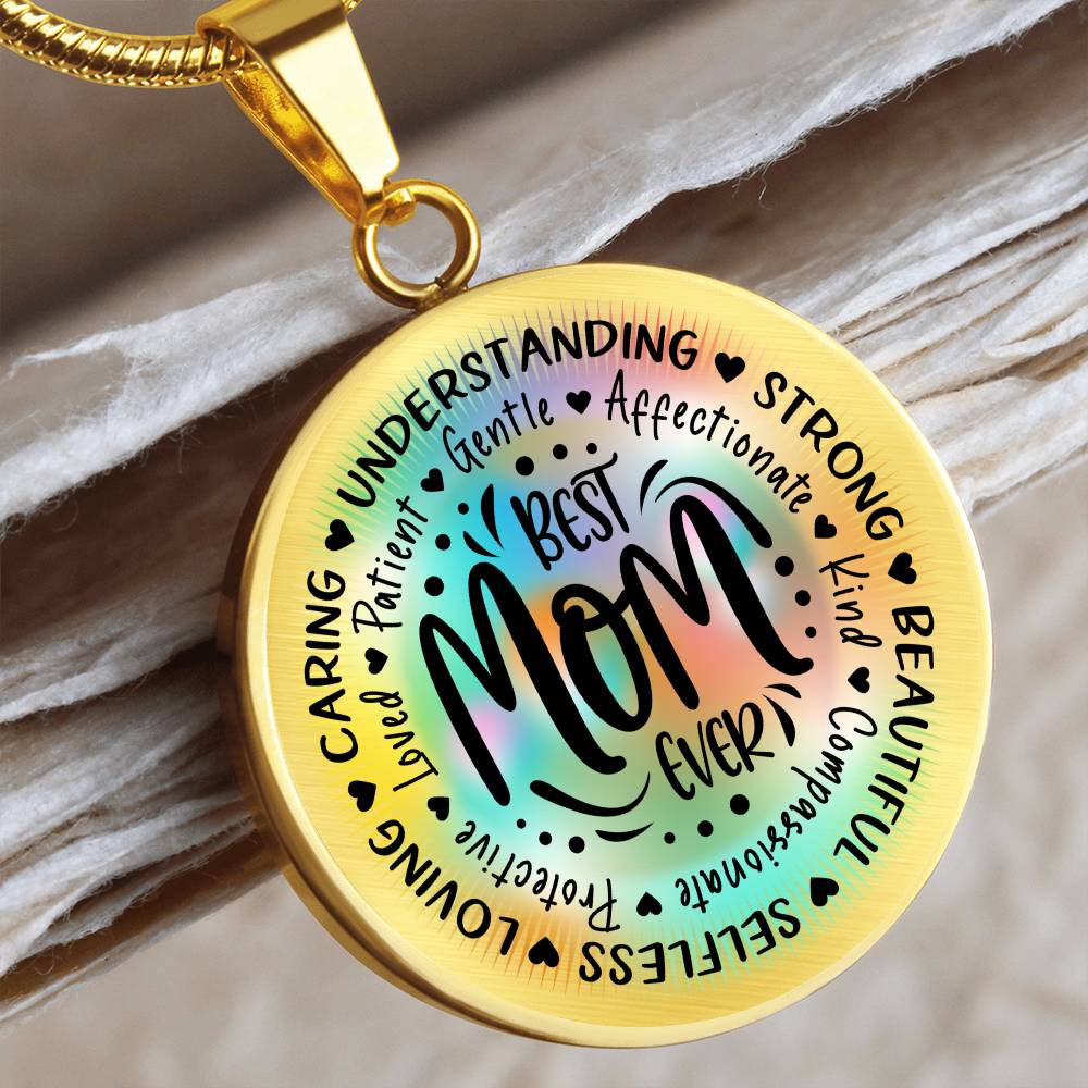 Best Mom Ever Engraved Graphic Necklace