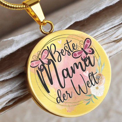 Best Mama Der Welt Engraved Graphic  Necklace Gift