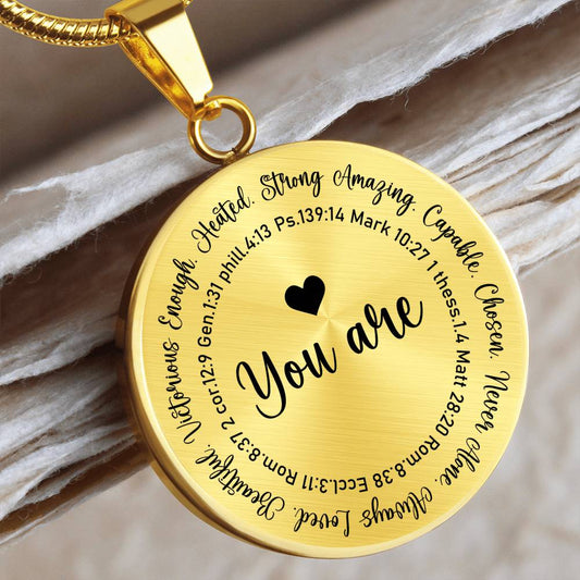 You Are Enough Engraved Graphic Necklace Gift