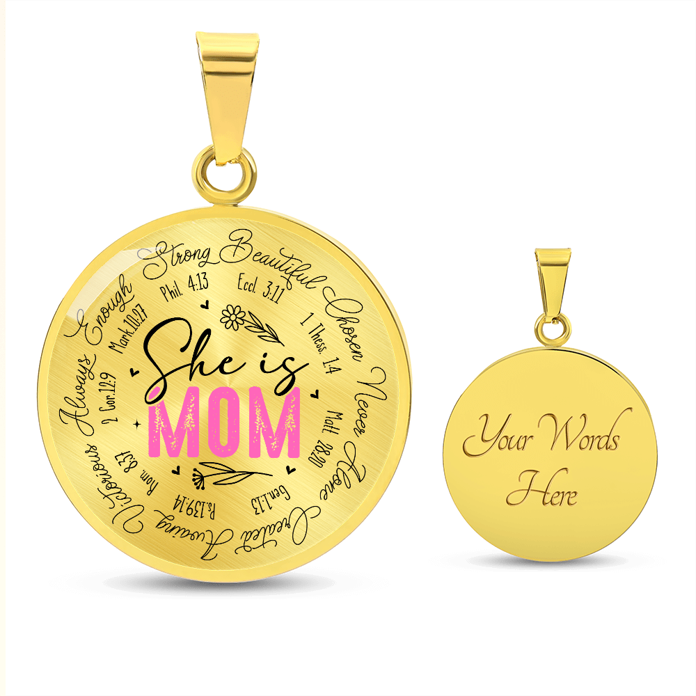 Personalized Bible verse Mom Graphic Necklace Gift