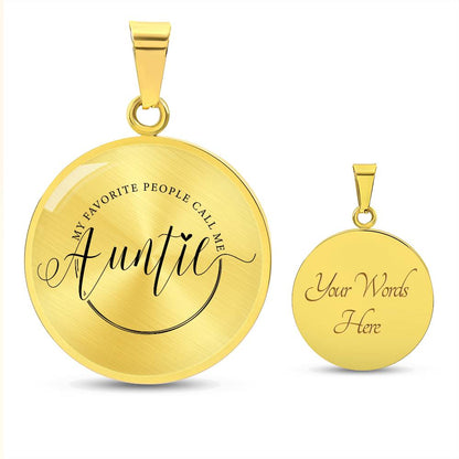 Auntie Engraved Graphic Necklace Gift