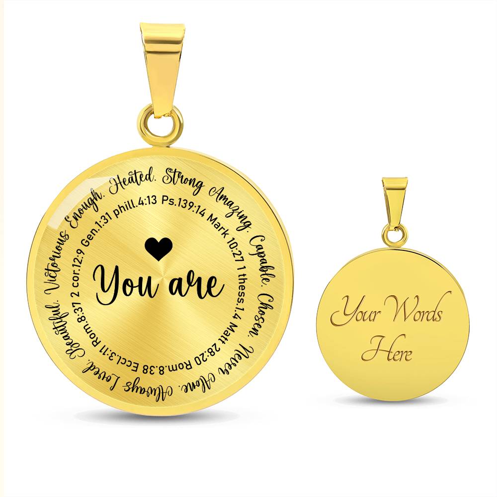 You Are Enough Engraved Graphic Necklace Gift