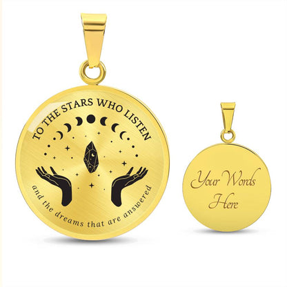 To the Stars Who Listen Acotar Graphic Circle Necklace Gift