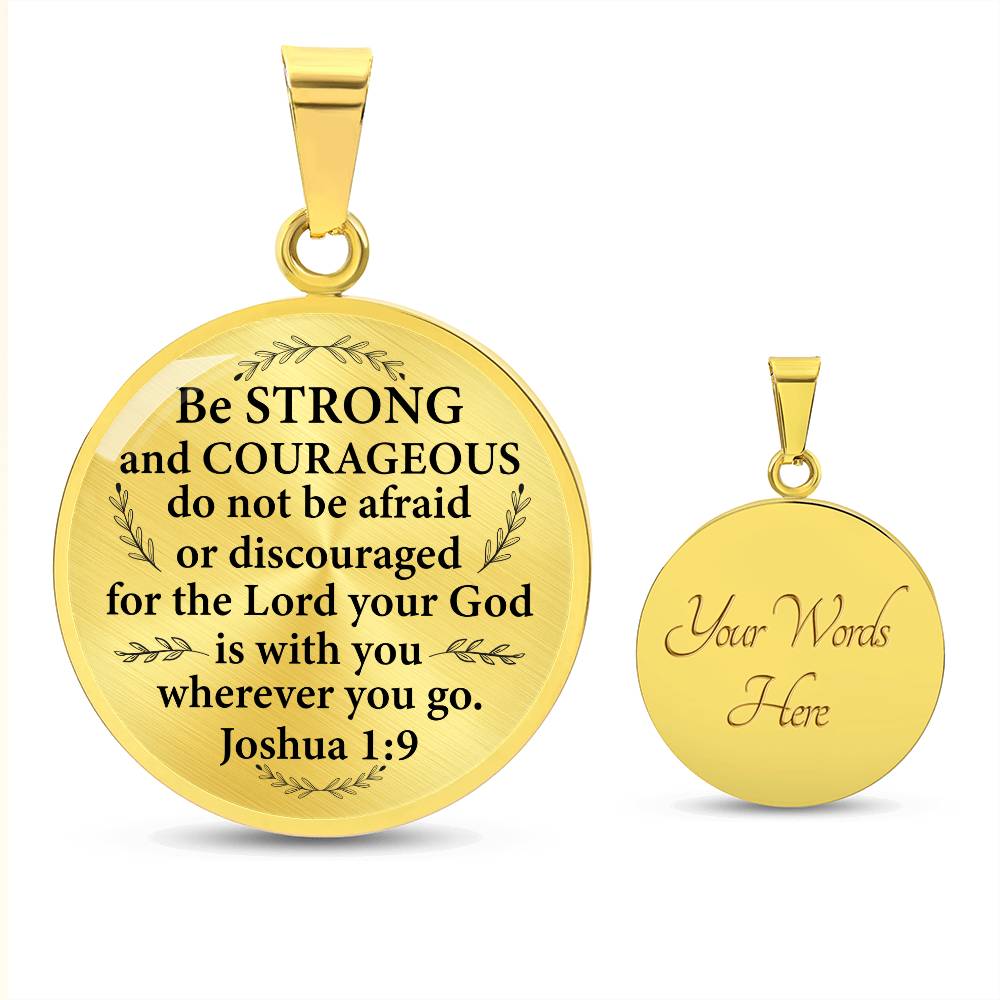 Engraved Be Strong Motivational Bible Graphic Necklace Gift For Her