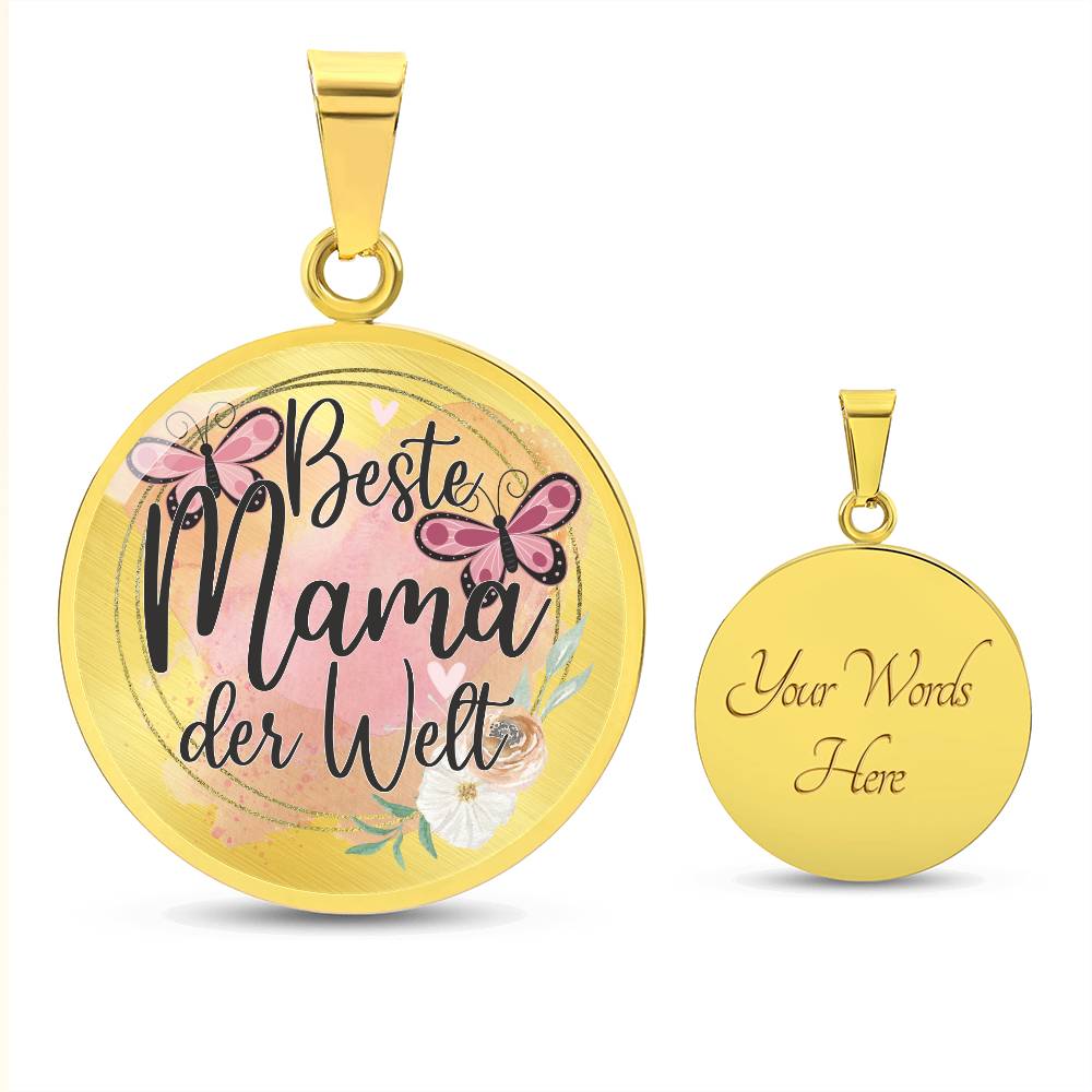 Best Mama Der Welt Engraved Graphic  Necklace Gift