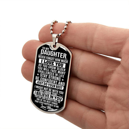 Personalized To my Daughter Dog Tag Necklace