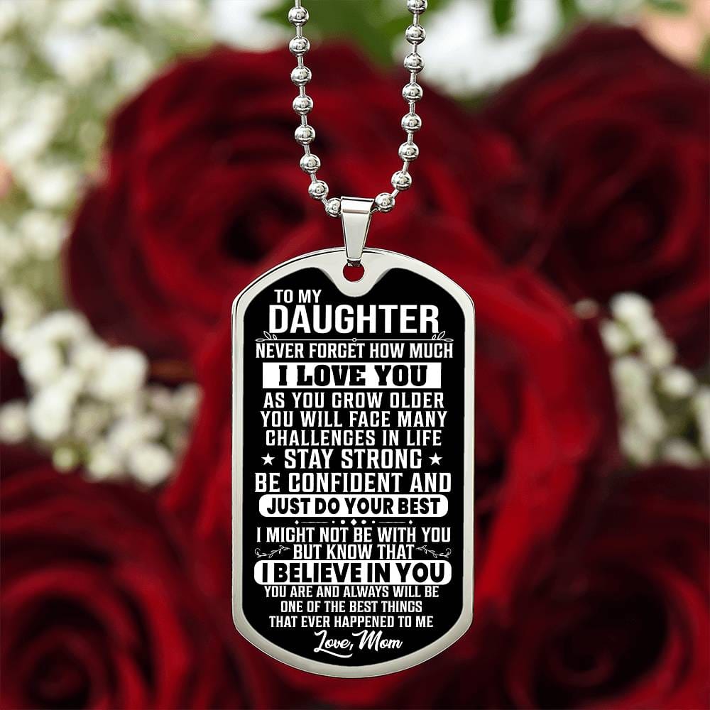 Personalized To my Daughter Dog Tag Necklace