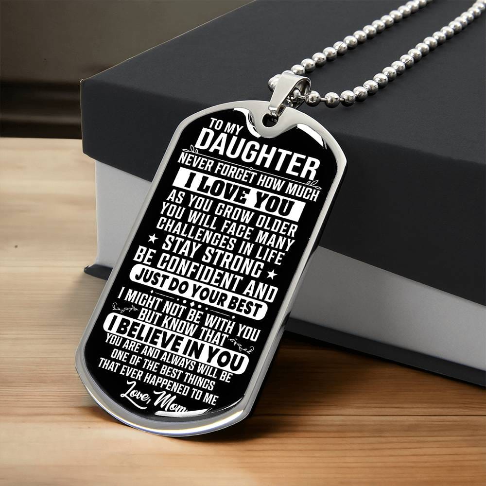 Personalized To my Daughter Dog Tag Necklace