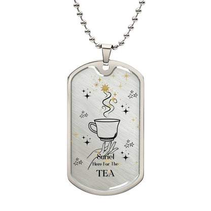 Suriel Here For the Tea Acotar Graphic Military ChainNecklace Gift