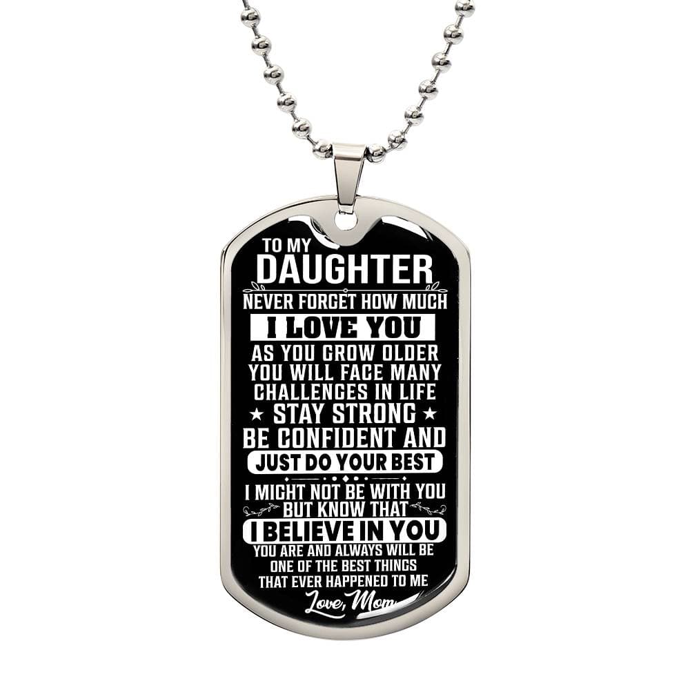 Personalized To my Daughter Dog Tag Necklace