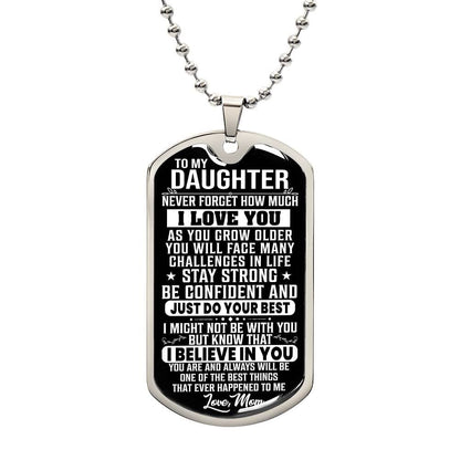 Personalized To my Daughter Dog Tag Necklace