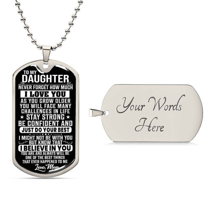 Personalized To my Daughter Dog Tag Necklace